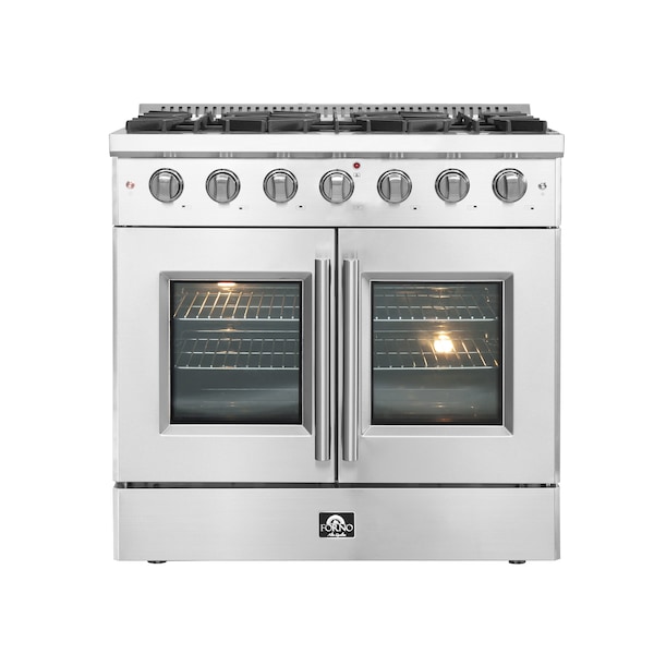 Forno Galiano 36In. Freestanding French Door Gas Range FFSGS6444-36 - main